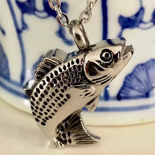 Fish Hook Urn Necklace for Ashes Cremation Pendant Fishing Etsy