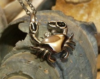Stainless Steel Crab Cremation Jewelry Urn Necklace For Ashes | Ashes Necklace | Cremation Pendant | Urn Jewelry | Beach Lover Memorial 9259