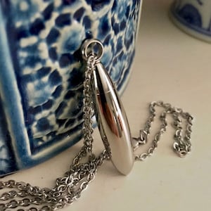 Simple Elegant Silver Stainless Steel Cremation Jewelry | Ashes Necklace  For Human or Pet | Cremation Pendant Urn Jewelry | Stash Necklace