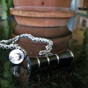 Cremation Jewelry Silver & Black Stainless Steel Cylinder Pendant Urn Necklace Ashes Necklace Stash Necklace Urn Jewelry 9171 image 2