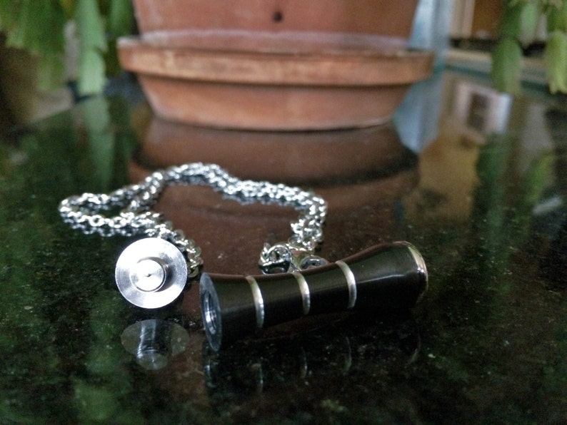 Cremation Jewelry Silver & Black Stainless Steel Cylinder Pendant Urn Necklace Ashes Necklace Stash Necklace Urn Jewelry 9171 image 2