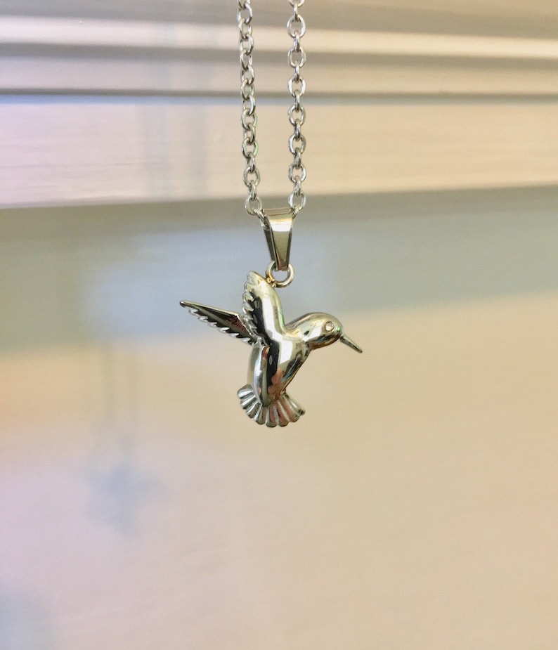 Hummingbird Solid Silver Stainless Steel Cremation Pendant Etsy