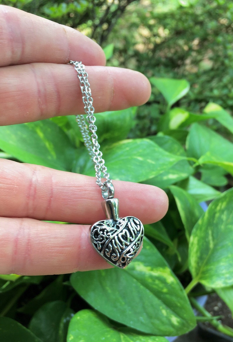 Cremation Jewelry Silver & Black Stainless Steel Filigree Etsy