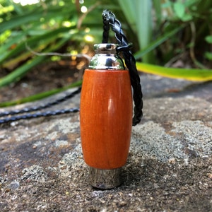 Cremation Jewelry Chakte Wood & Stainless Steel Cremation Pendant Urn Necklace | Ashes Necklace | Pet Urn | Urn Jewelry