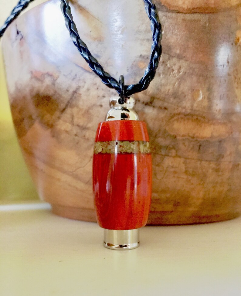 Custom Cremation Jewelry Stainless Steel and Padauk With Olive Etsy