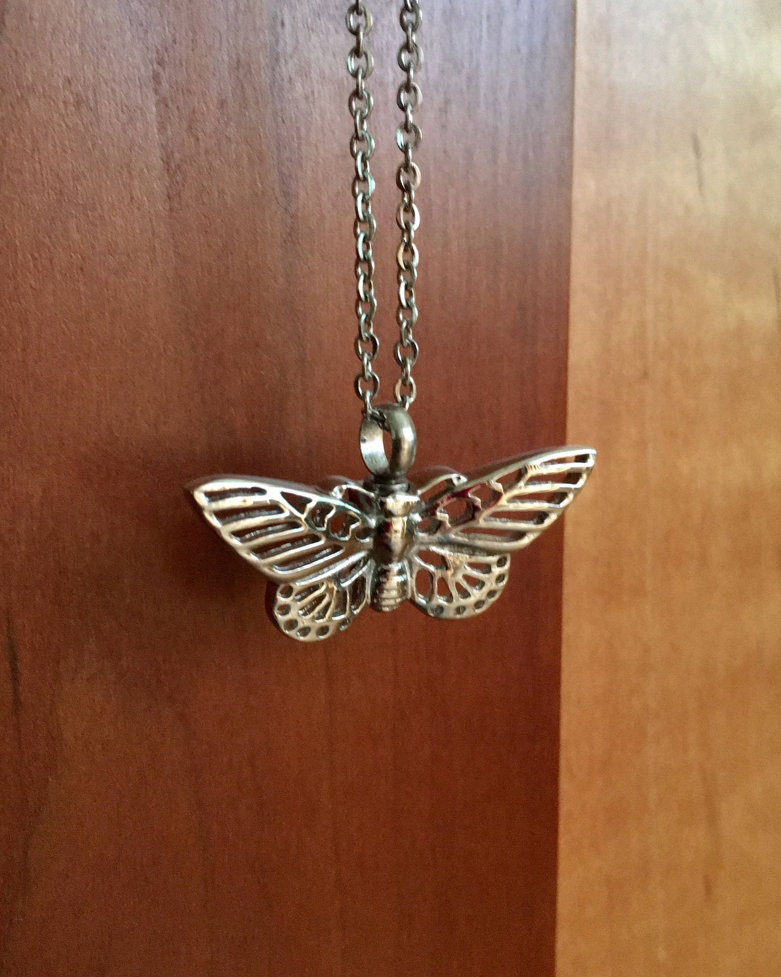 Silver Butterfly Cremation Pendant Cremation Jewelry Ashes Etsy