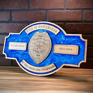 Any Logo 17” Resin Inlay Police Department Military Personalized Sign