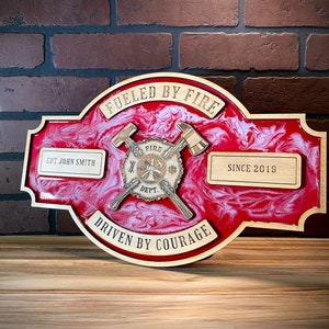 17” Resin Inlay Firefighter Personalized Sign