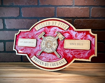 17” Resin Inlay Firefighter Personalized Sign