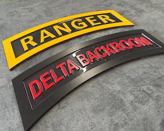 18" Airborne / Ranger / Sapper Tab / Recon / Sniper / Mountain  Tab Military Gift Plaque Sign