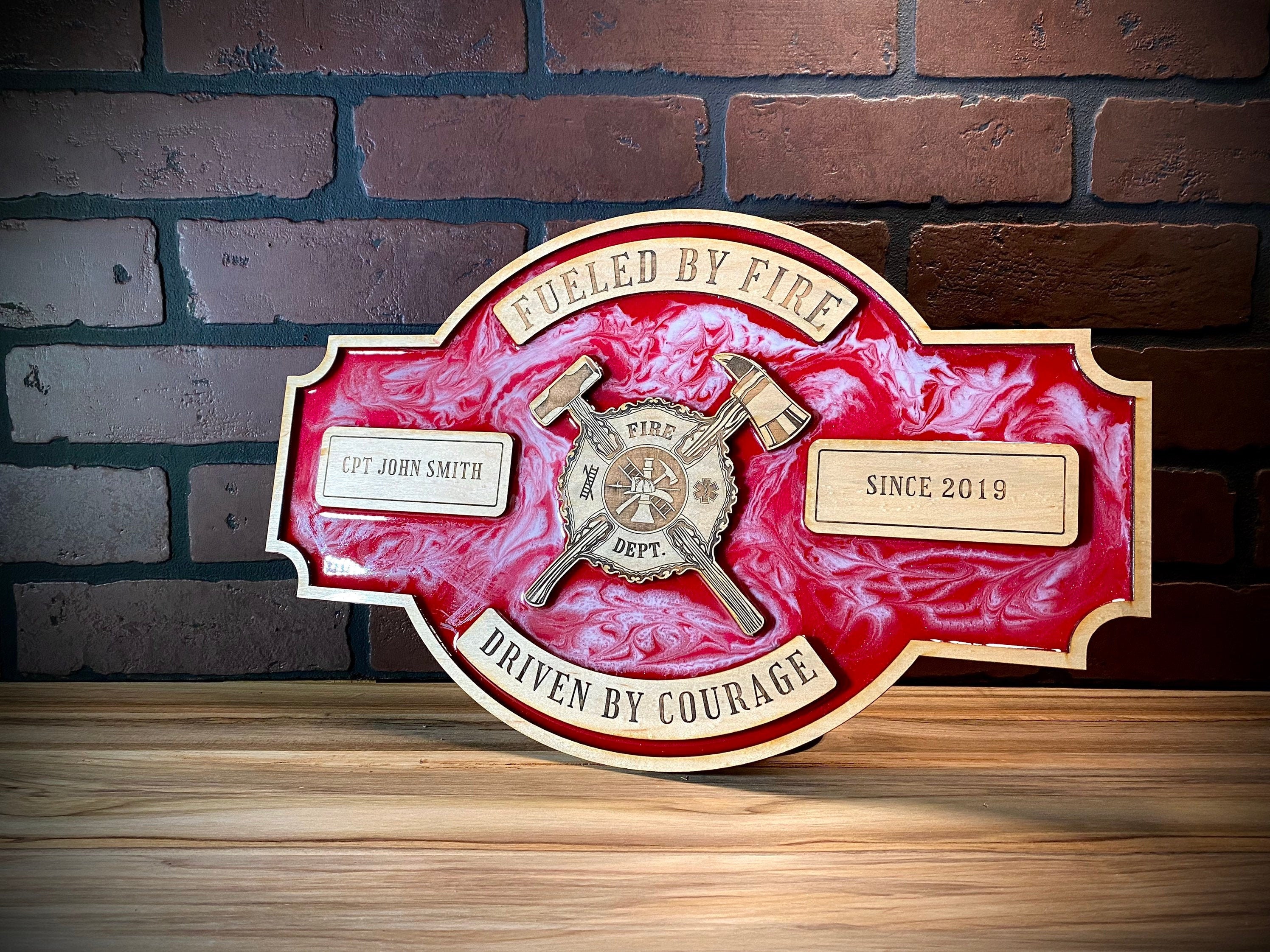 17” Resin Inlay Firefighter Personalized Sign