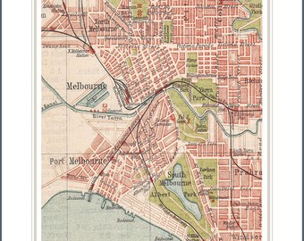 Vintage Archival Reproduction Map of Melbourne No 91 - Etsy