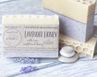 Honey Soap | Lavender Honey Soap, Essential Oil Soap, Lavender Soap, All Natural Soap, Homemade Soap, Dry Skin Soap, Healing Soap