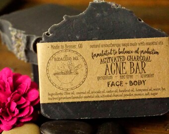 Acne Charcoal Soap | Acne Face Soap, Tea Tree Soap Acne, Lavender Face Soap, Activated Charcoal Soap, Tea Tree Face Soap, Acne Soap