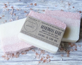 Bohemian Babe Salt Bar | Sea Salt Soap, Coconut Oil Soap, Lavender Soap, essential oil soap, Sea Salt Soap Bar, Handmade soap