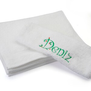Personalized Embroidered Turkish Cotton Towel: Custom Name Gift