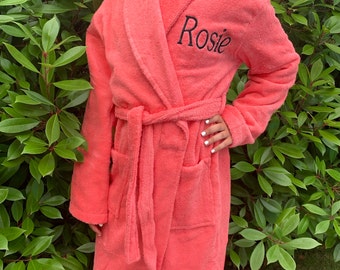 Personalized Embroidered Terry Robe: Turkish Cotton Unisex Bath Robe