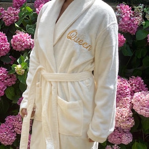 Customized embroidered adults terry cotton bathrobes,Personalized Mother’s day, wedding,anniversary,birthday gifts,Monogrammed unisex gifts