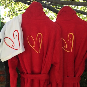 Customized Embroidered Couple Robes/Turkish Terry Adult Bathrobe/Personalized Unisex Robe/Gift for Wedding,Anniversary,Birthday,Mother’s day