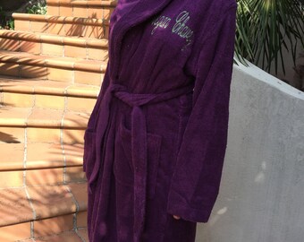 Personalized Turkish Terry Robe: Embroidered Monogram Bathrobe