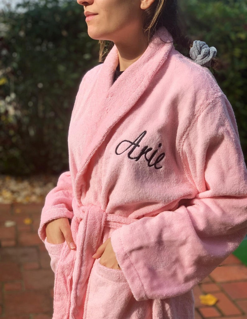 Personalized Terry Custom Embroidered Bathrobe/Adult Unisex Men Women Robes/Mothers day/Bridesmaid/Anniversary/Birthday/Home/Him/Her/Gifts image 1