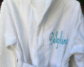 Personalized Terry Bathrobe For Kids /Customized Kids Robe/ Monogrammed Terry Hooded Children Bathrobe/ Christmas,Birthday Gifts For Kids