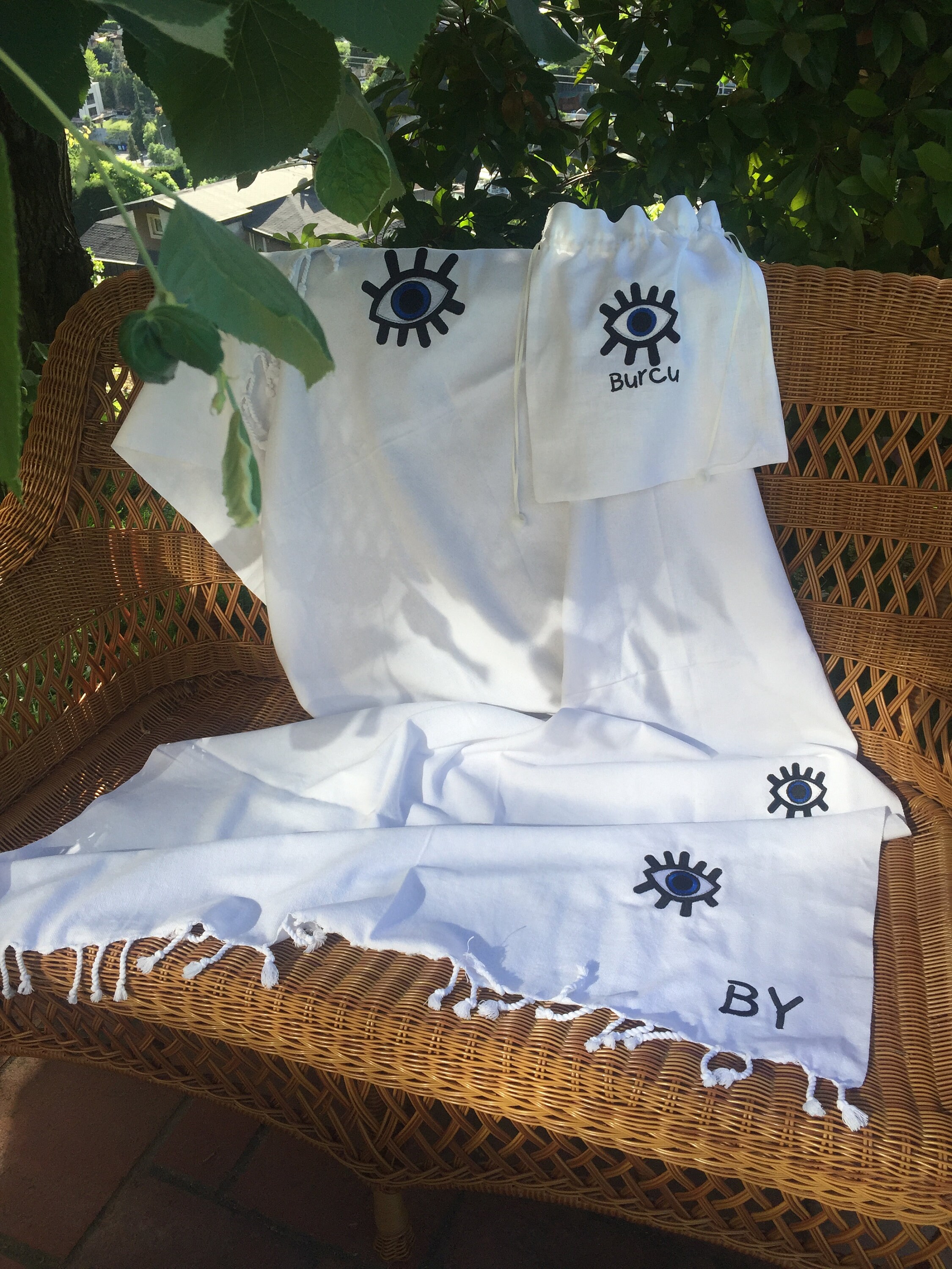 Personalized Embroidered Boho Beach Blanket/Customized Cotton | Etsy