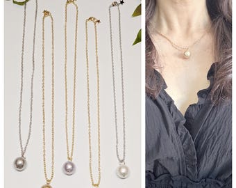 Cotton Pearl Necklace / Wedding Jewelry / Bridal / Gift