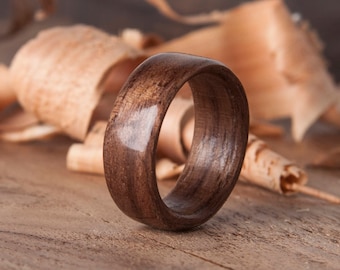 Walnut bentwood ring