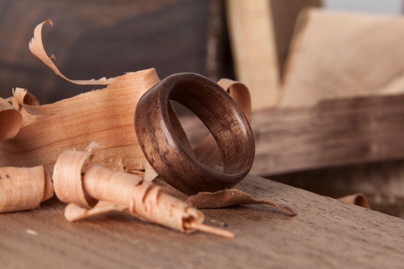 Walnut bentwood ring image 2