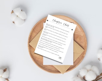 Chapter Chat:  - Book Club Discussion Printable (Digital Download)