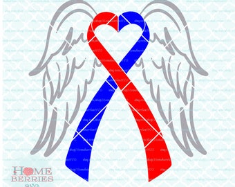 ribbon chd svg awareness memorial heart