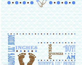 Download Baby Girl Birth Statistic Template Birth Announcement Svg