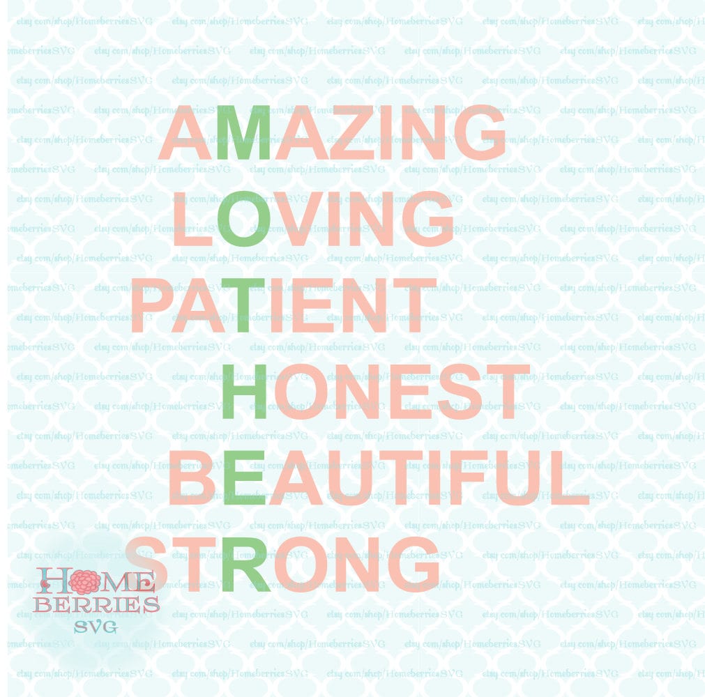 Download Mothers Day Mother Acrostic Poem Svg Dxf Eps Jpg Ai Files For Etsy