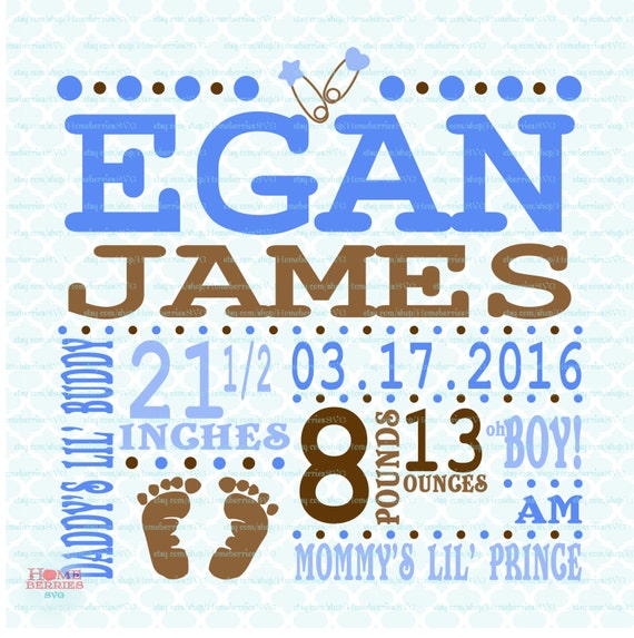Download Birth Announcement Template Svg Birth Svg Baby Svg Etsy