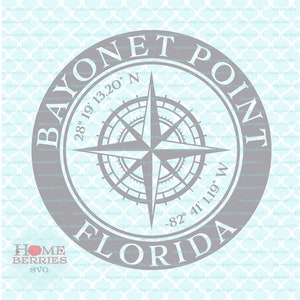 Bayonet Point Florida Nautical Location FL Hometown Home Koordinaten GPS Kompass Rose Latitude Longitude svg dxf eps ai png Dateien