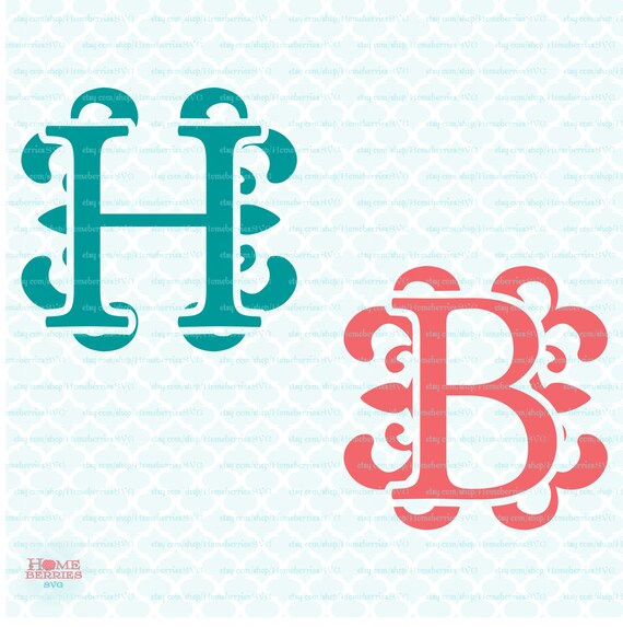 Download Monogram Initials Svg Monogram Svg Royal Font Svg Regal Font Etsy