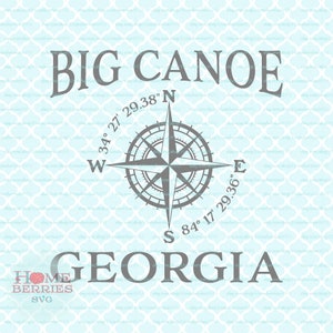 Große Kanu Georgia GA Home State nautischen Standort Hometown Laser Svg Dxf eps ai geschnitten Dateien für Cricut Silhouette & andere Schneidemaschinen