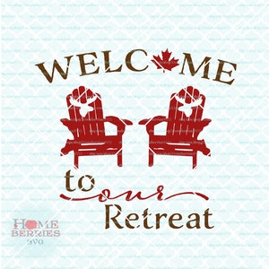 Canadese welkom aan onze retraite Canada Adirondacks svg dxf eps jpg ai-bestanden voor de Cricut silhouet & andere snijmachines