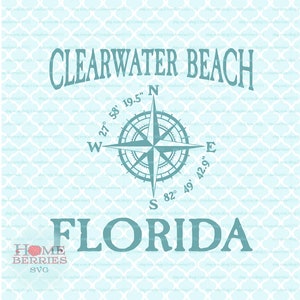 Clearwater Beach Florida City State Heimatstadt Urlaub Haus Nautical svg dxf eps ai Dateien für Cricut Silhouette und andere Schneidemaschinen