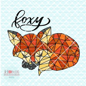 Géométrique renard svg géométrique svg géométrique Animal polygonale svg Foxy svg à la main en lettres svg Woodland créature svg dxf eps par intérim couper des fichiers