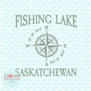 Angeln See Saskatchewan Kanada nautischen Standort Hometown Svg Dxf Eps ai geschnitten Dateien für Cricut Silhouette & andere Schneidemaschinen