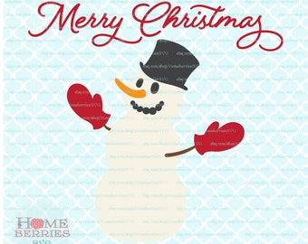 Merry Christmas Snowman svg Farmhouse Christmas svg dxf eps ai cut files for Cricut Silhouette & other cutting machines