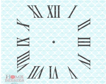 Square Clock Face svg Roman Numerals Horloge svg DIY Home Decor svg dxf eps ai fichiers coupés pour Cricut Silhouette - d’autres machines à découper