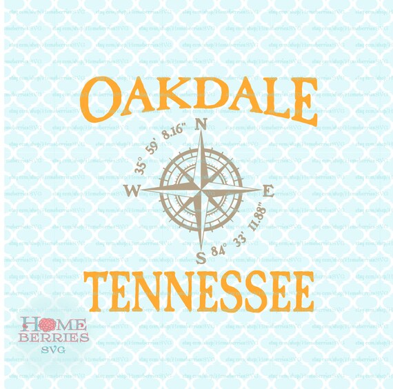 Oakdale Tennessee Nautical Location TN Hometown Latitude Etsy