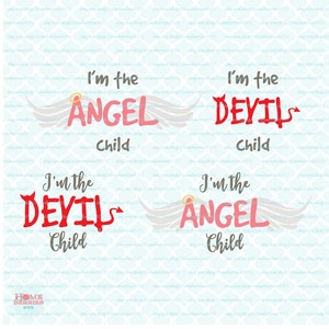 Soy el svg de Angel Child soy el diablo niño paquete svg bebé niños svg svg divertido dxf eps jpg archivos svg para Cricut silueta