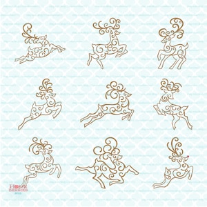 Filigree Reindeer svg Christmas svg Santa's Reindeer svg Flourish Reindeer svg Swirly Damask Reindeer svg dxf eps jpg ai files