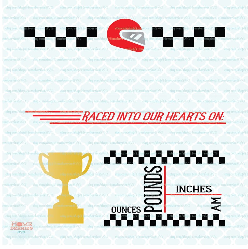 Racing Birth Announcement Statistics Template Svg Baby Stats Svg Dxf ...