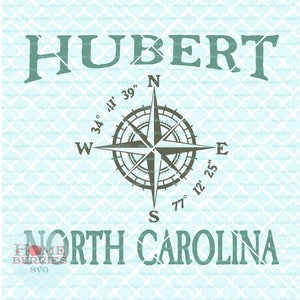 Hubert North Carolina Svg nautischen Lage Svg Kompassrose Svg Breitengrad Svg Längengrad Svg Dxf Eps Ai schneiden Dateien für Schneidemaschinen