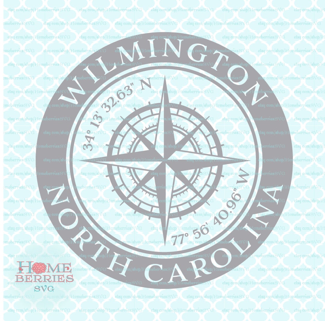 Wilmington North Carolina Nautical Location Latitude Longitude Etsy